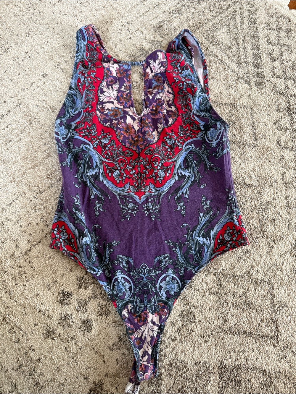 Purple & Red Patterned top